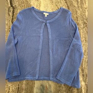 Talbots Women's Cornflower Blue Open Cardigan Sweater. M. 3/4 Sleeves.